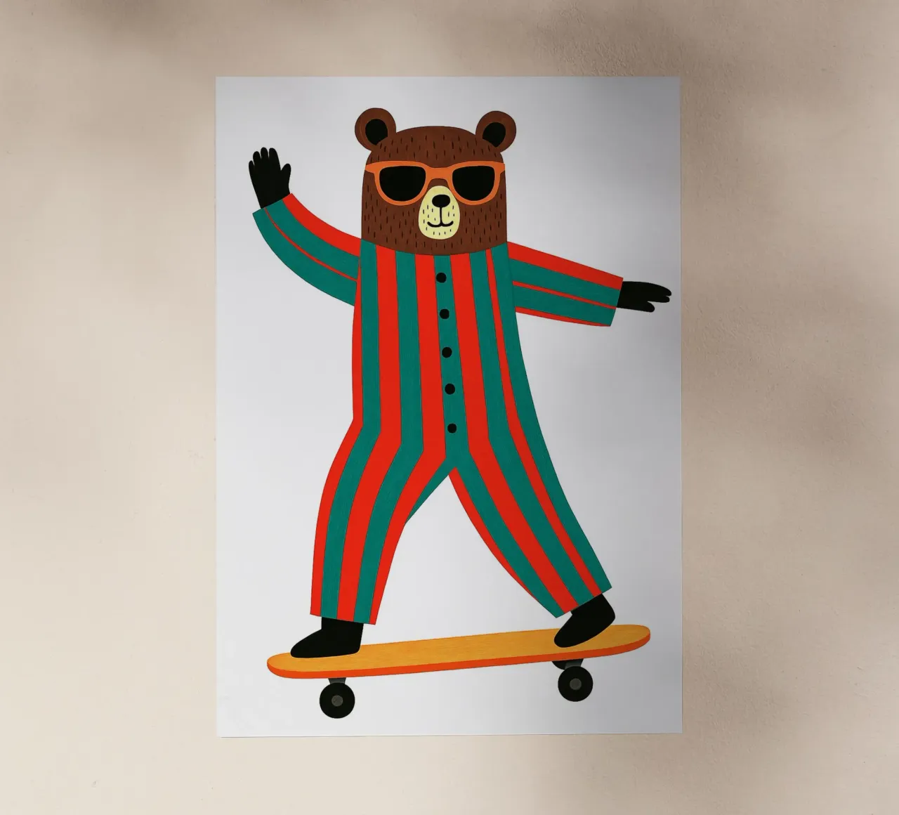 Divertente cameretta per orsi skateboard pellicola backlit da the gan gan