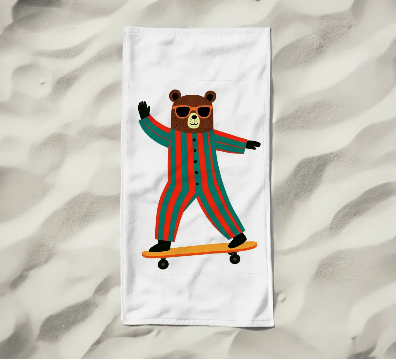 Divertente cameretta per orsi skateboard telo mare da the gan gan