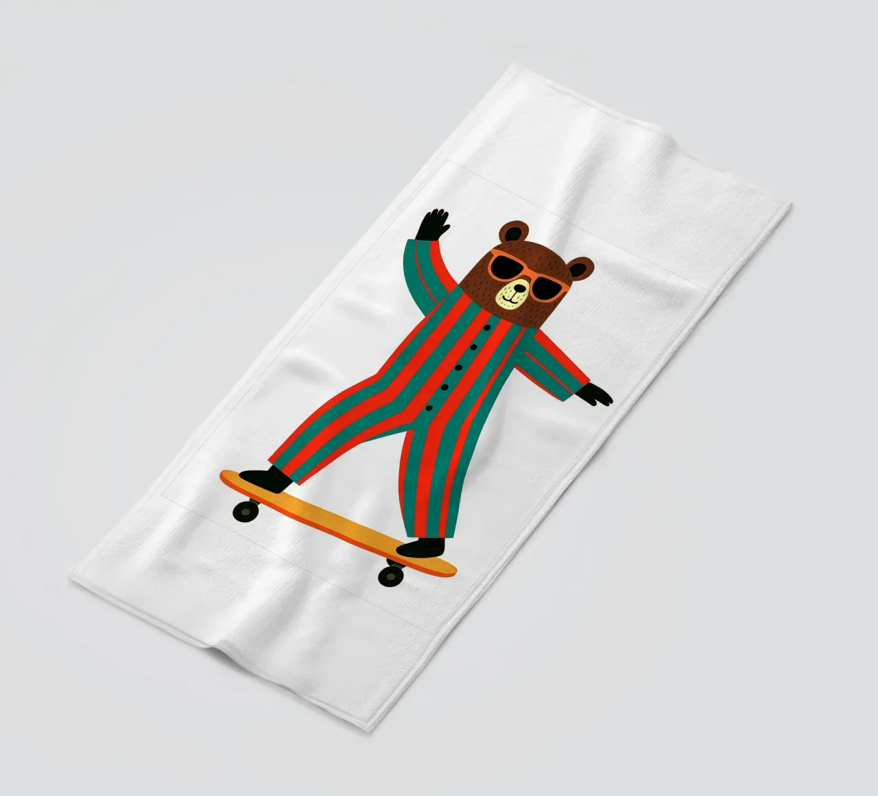Divertente cameretta per orsi skateboard telo mare da the gan gan
