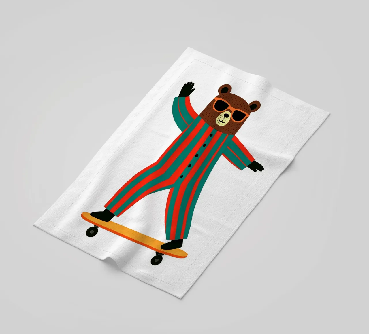 Divertente cameretta per orsi skateboard telo mare da the gan gan