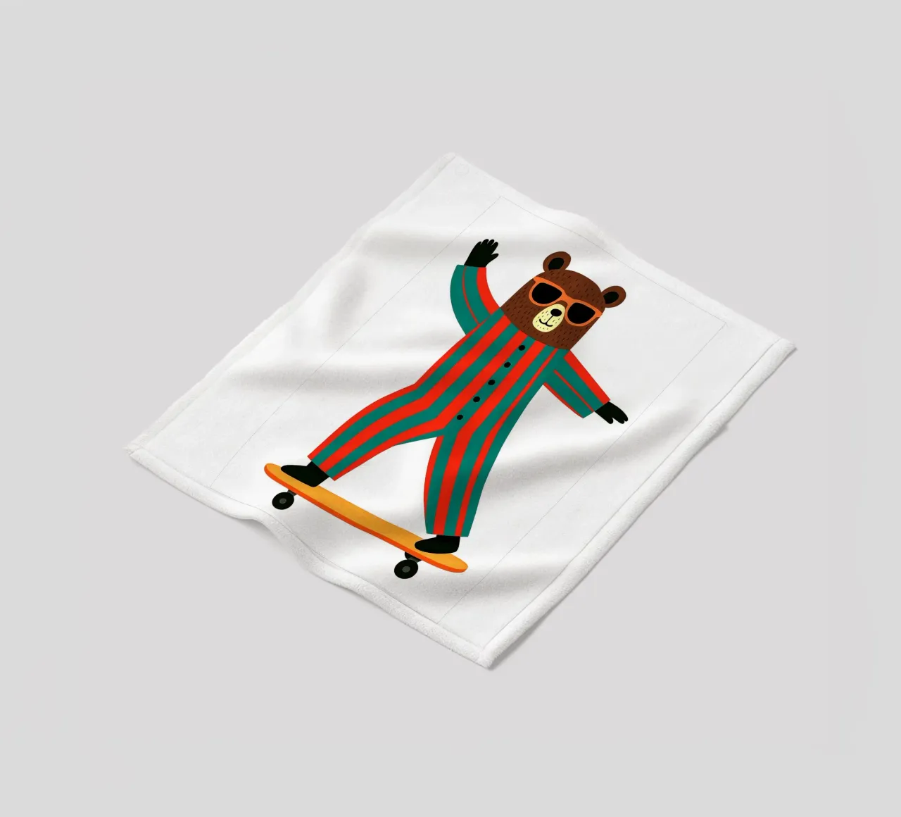 Divertente cameretta per orsi skateboard coperta in pile da the gan gan