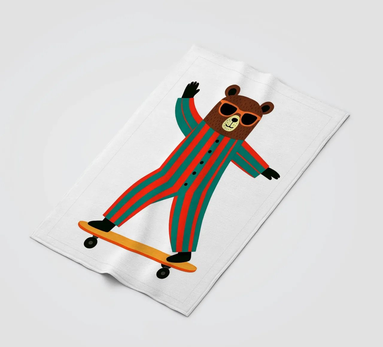 Divertente cameretta per orsi skateboard coperta in pile da the gan gan