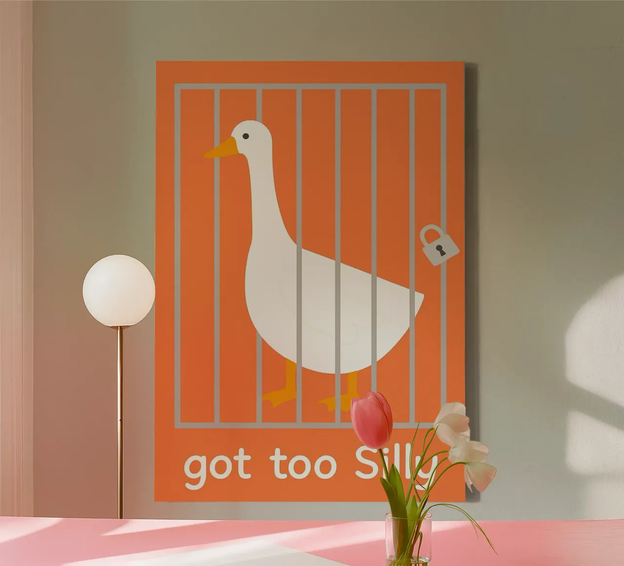 Go Too Silly Goose lienzo con Marco flotante de the gan gan