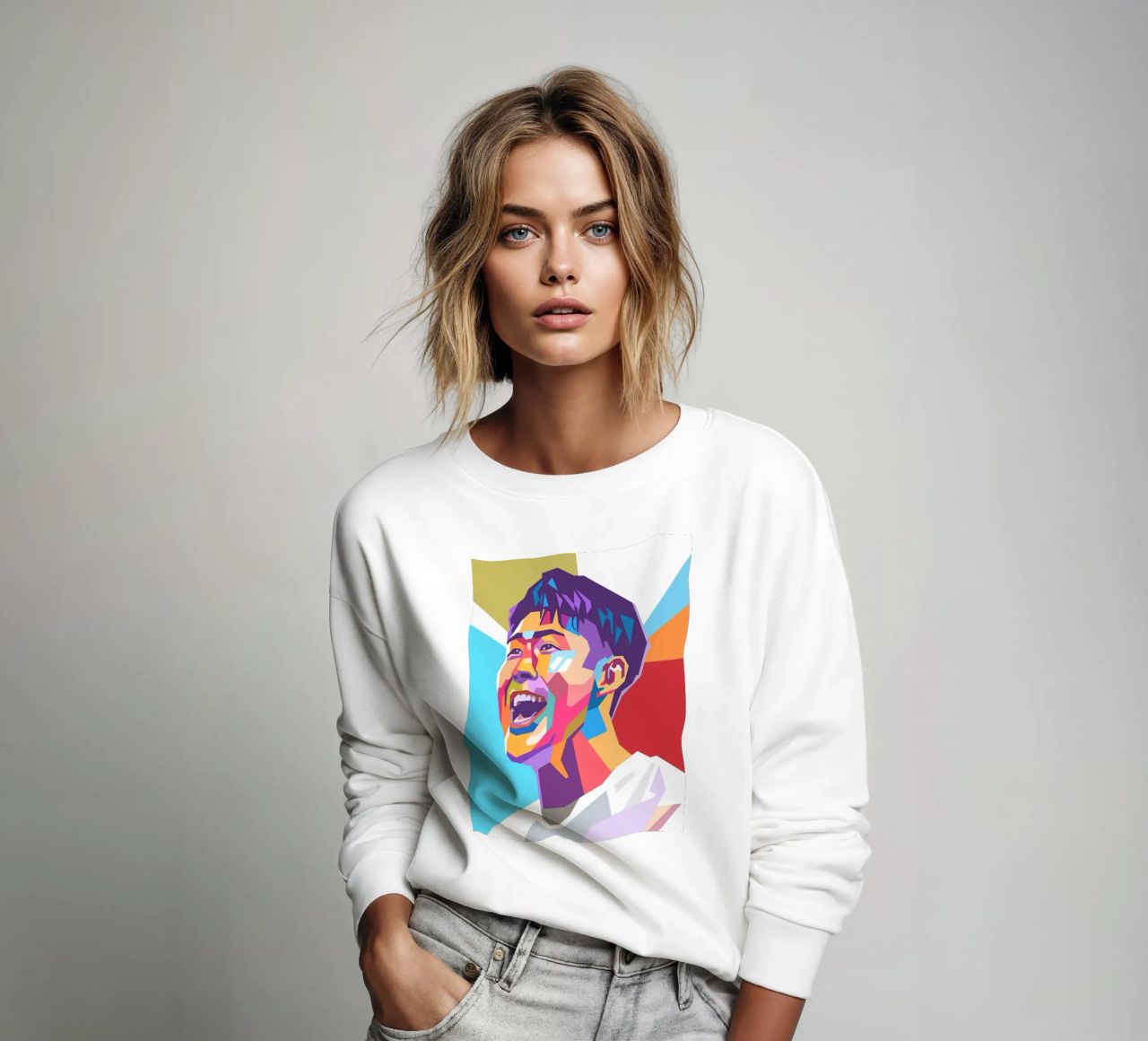Son Heung-Min ritratto pop art felpa da Hantamrata