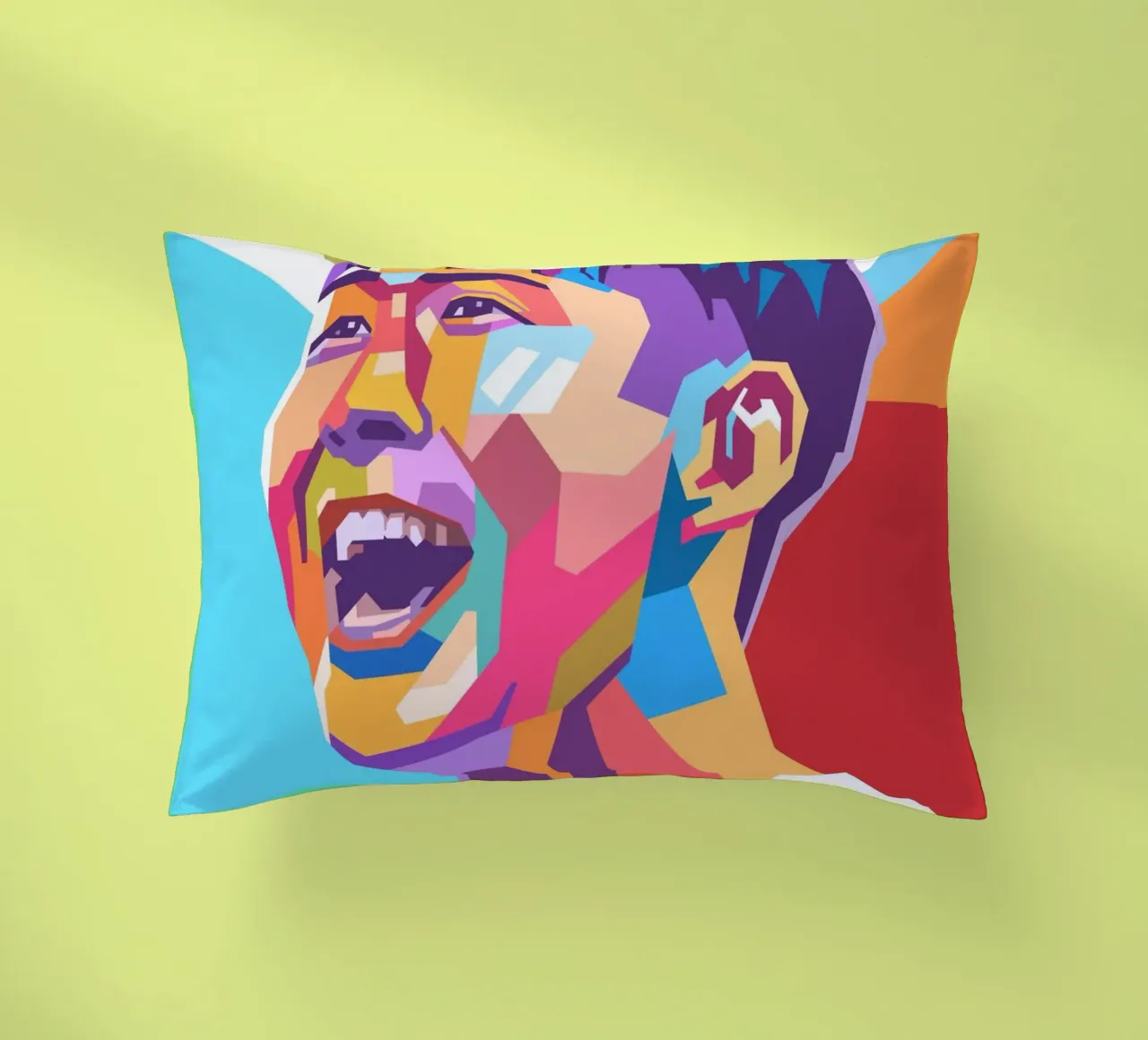 Son Heung-Min pop art portrait decorative cushion by Hantamrata