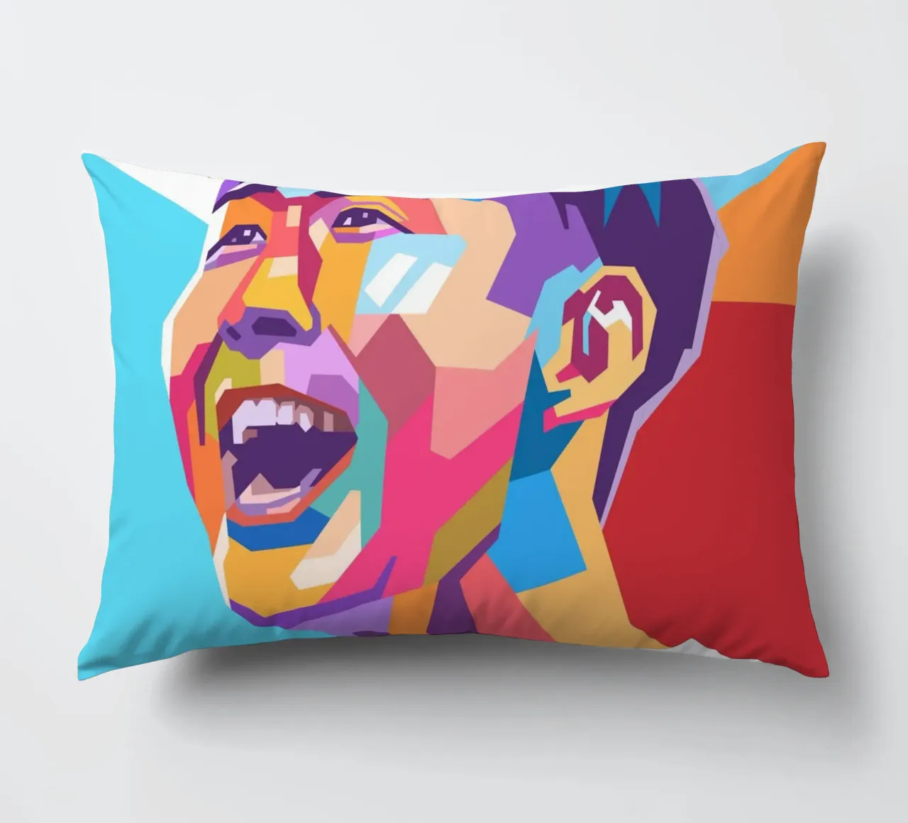 Son Heung-Min pop art portrait decorative cushion by Hantamrata