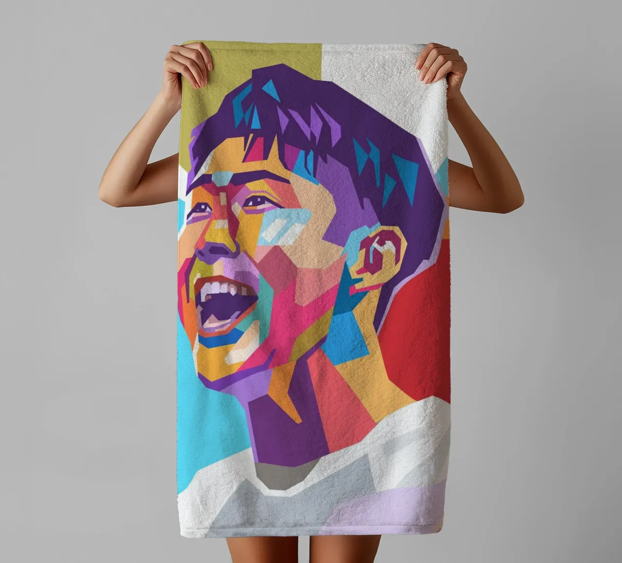 Son Heung-Min pop-art portret badhanddoek van Hantamrata