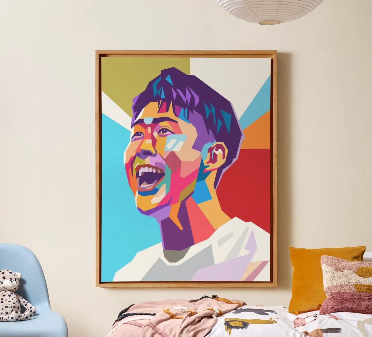Son Heung-Min ritratto pop art tela con Cornice a cassetta da Hantamrata