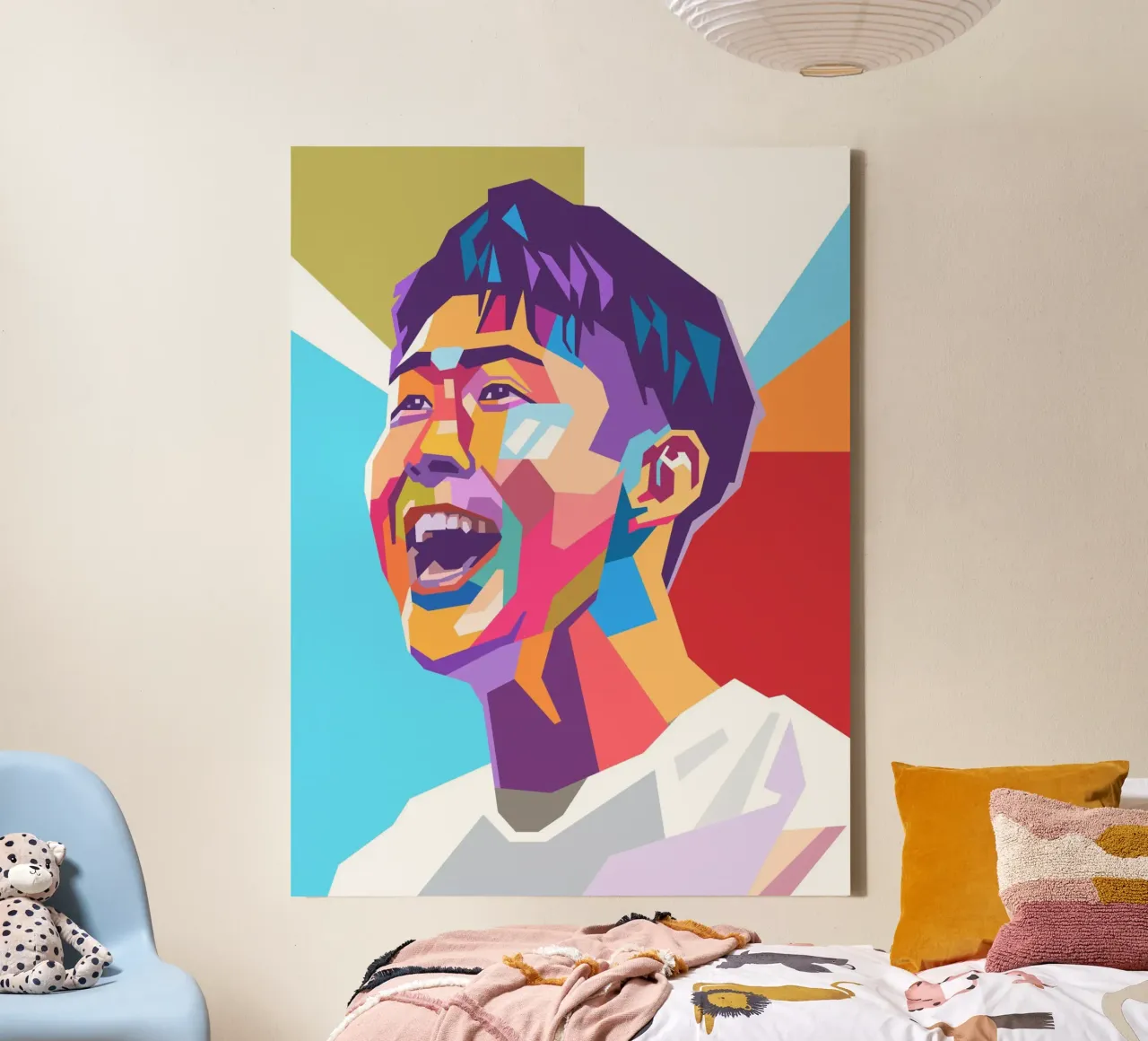 Son Heung-Min ritratto pop art tela con Cornice a cassetta da Hantamrata