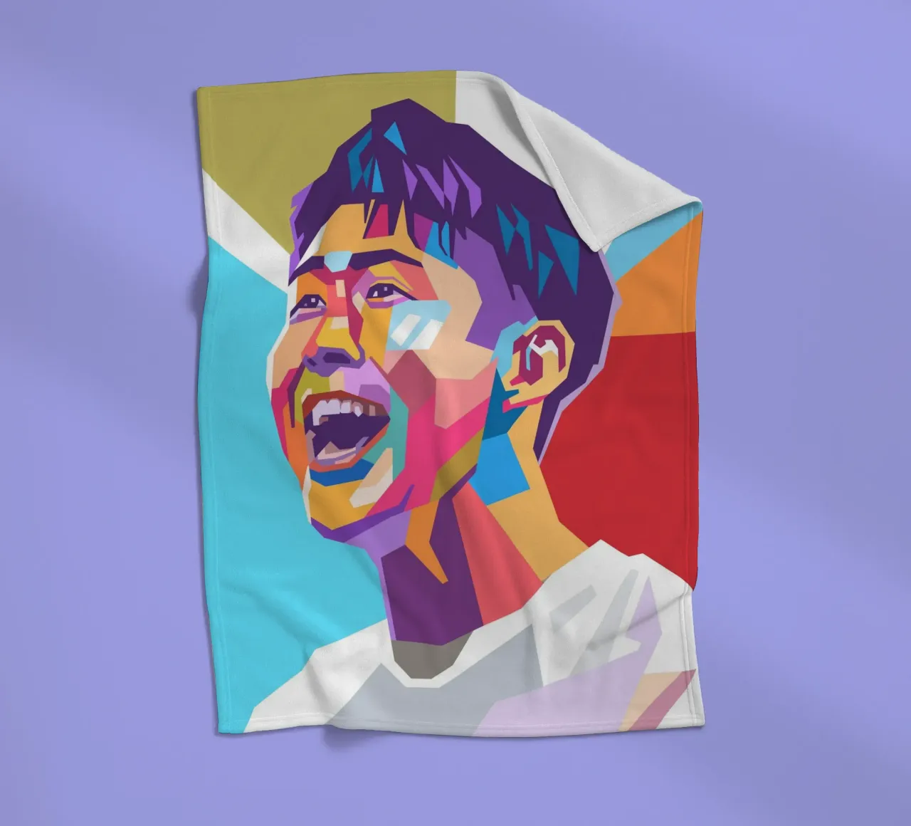 Son Heung-Min Pop-Art-Porträt Fleecedecke von Hantamrata
