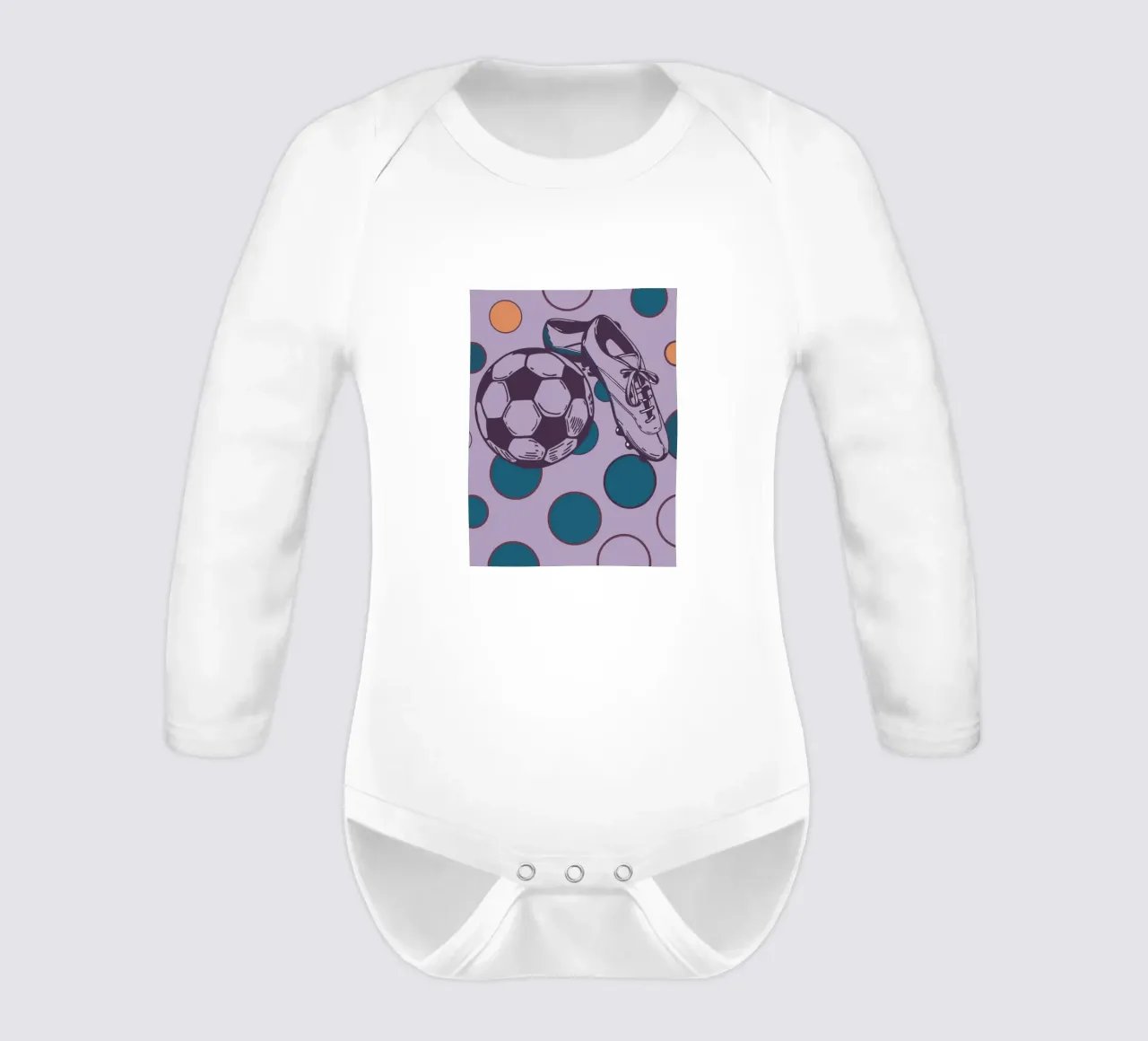 Football and Shoes long-sleeve baby romper by SPORTS ONLY