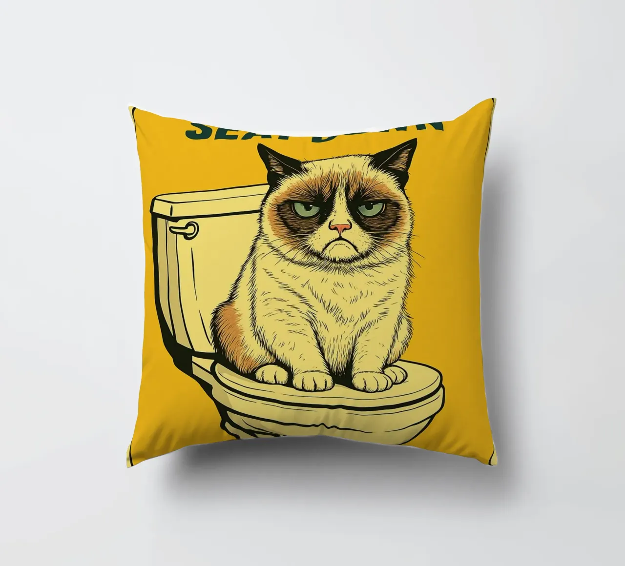 Put The Toilet Seat Down Cat Funny decorative cushion by the gan gan