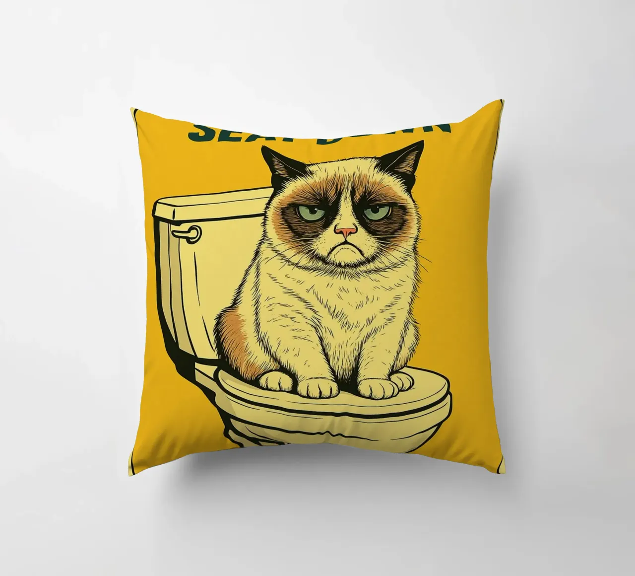 Put The Toilet Seat Down Cat Funny decorative cushion by the gan gan
