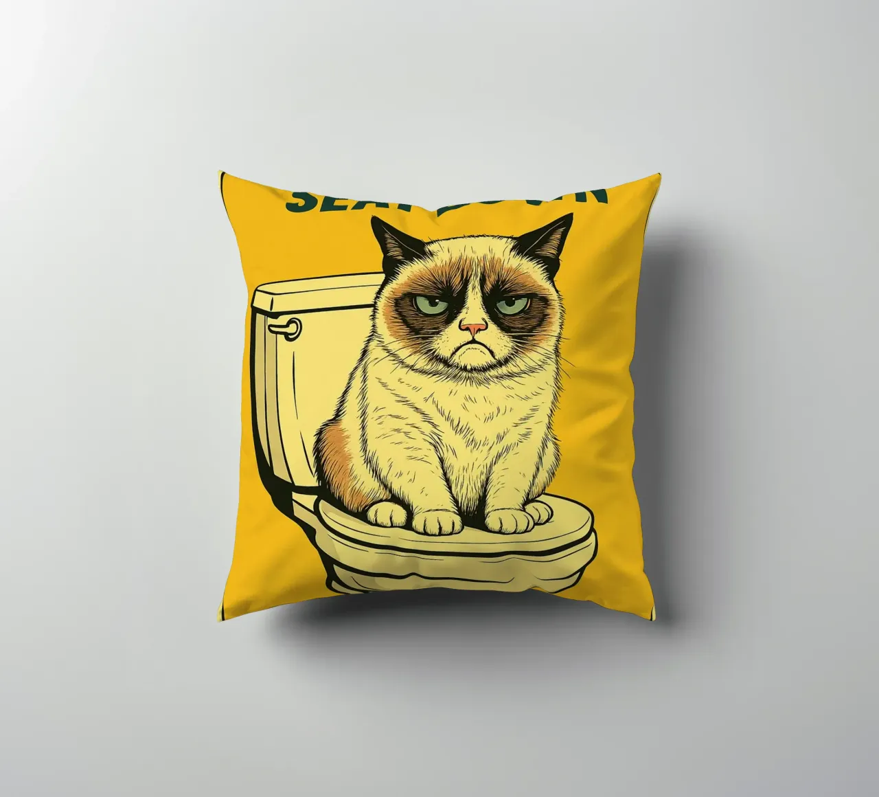 Put The Toilet Seat Down Cat Funny decorative cushion by the gan gan