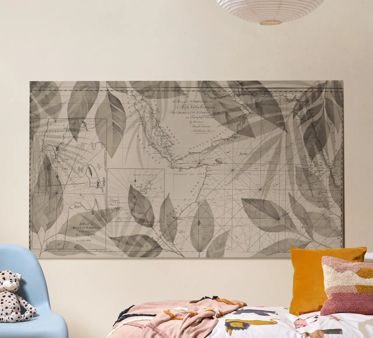 Scoprire il mondo Mappa dell'India d'epoca poster con telaio in legno da Andrea Haase Vintage World