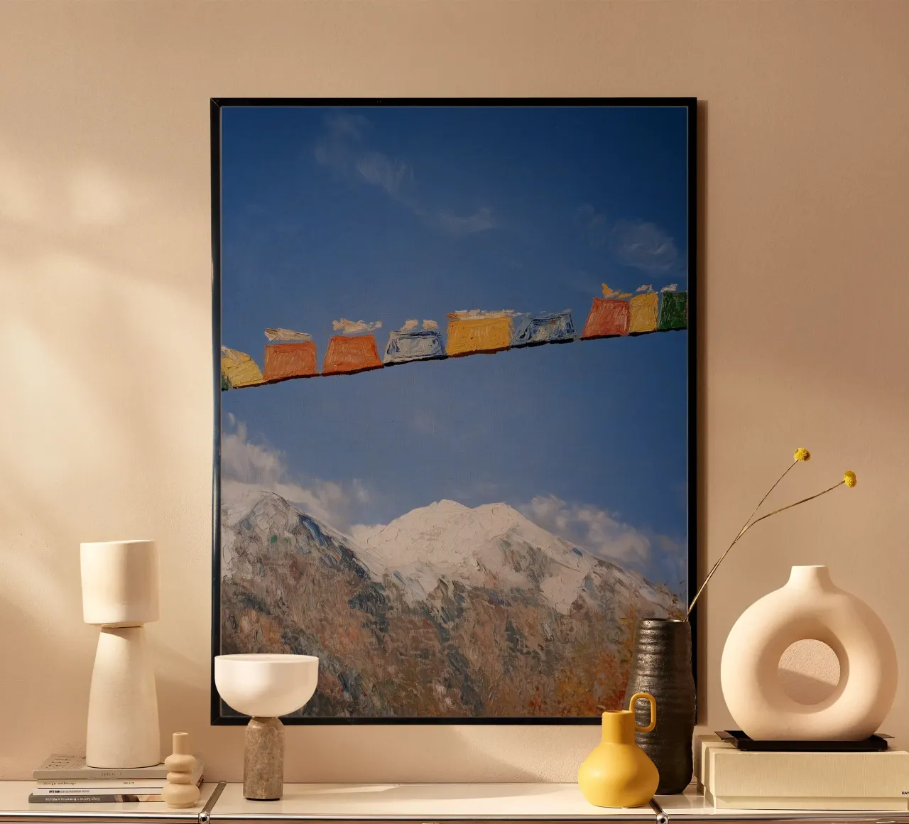 Himalayan Prayer Flags: Mountain Majesty carta hahnemühle da FujiBrush