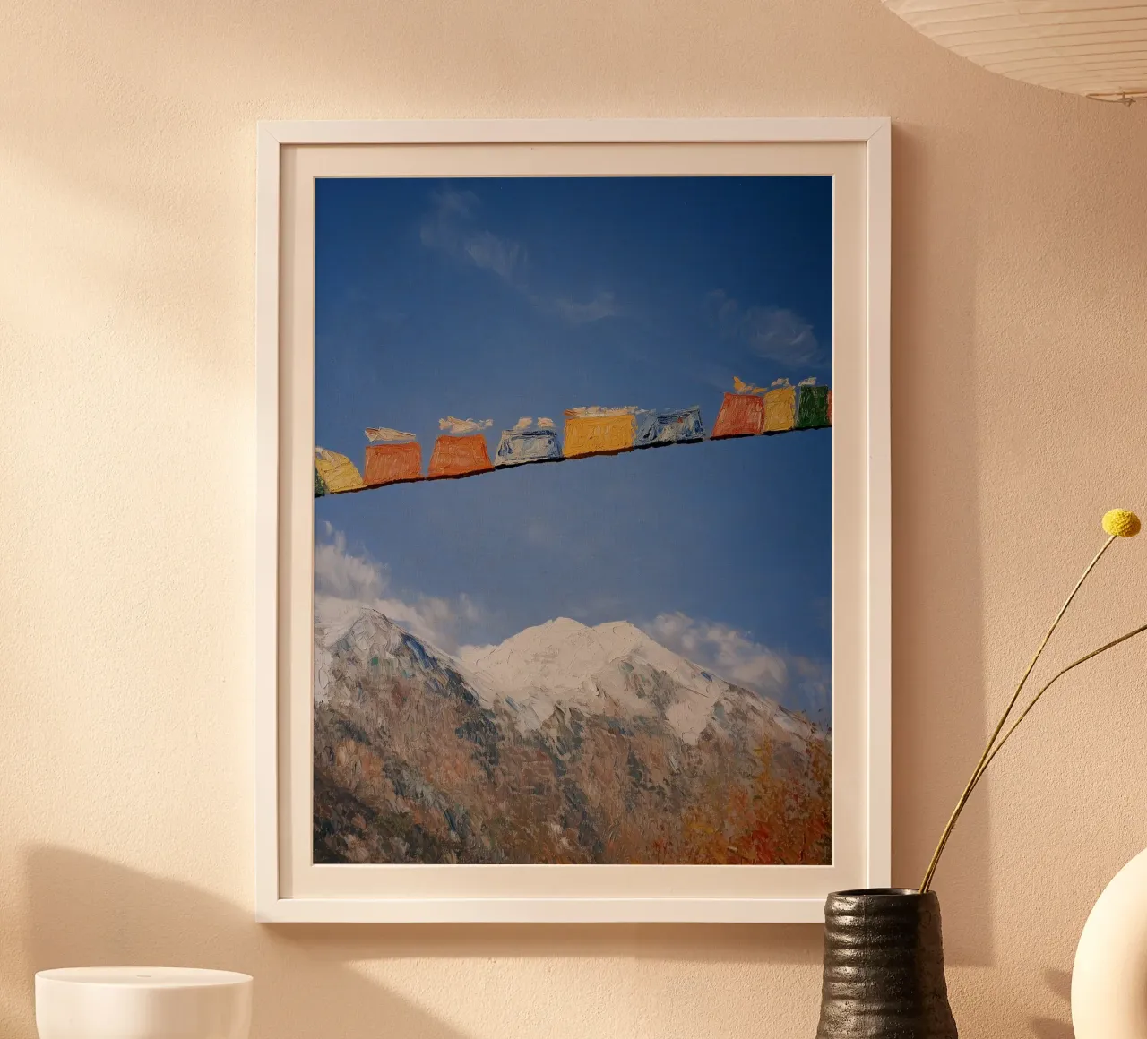 Himalayan Prayer Flags: Mountain Majesty carta hahnemühle da FujiBrush