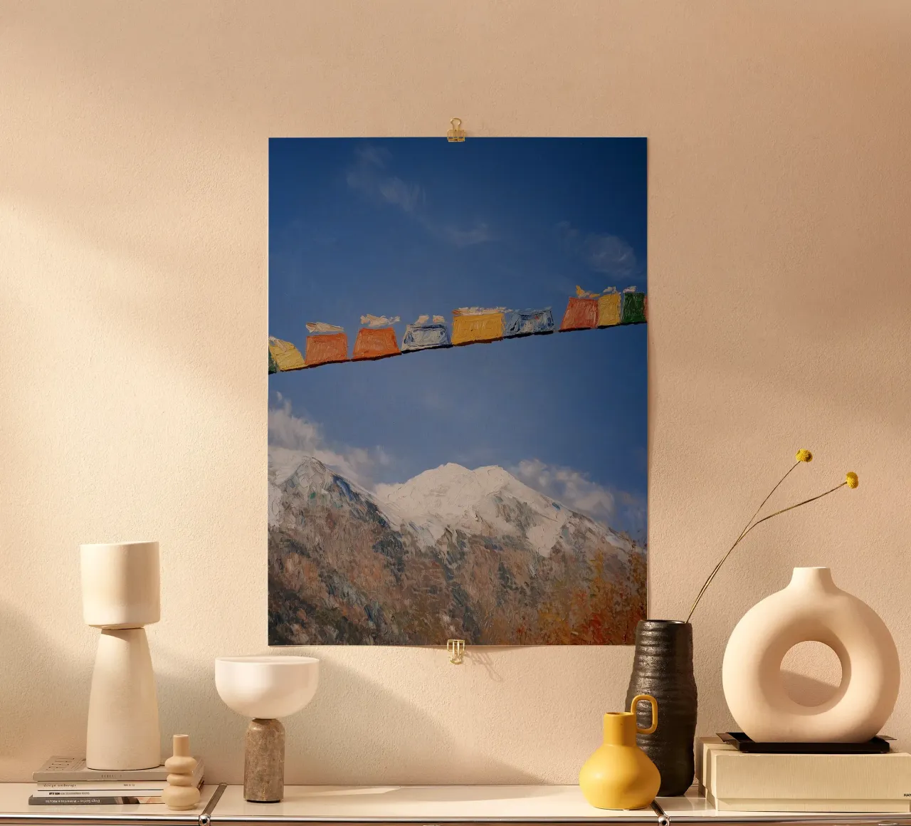 Himalayan Prayer Flags: Mountain Majesty carta hahnemühle da FujiBrush