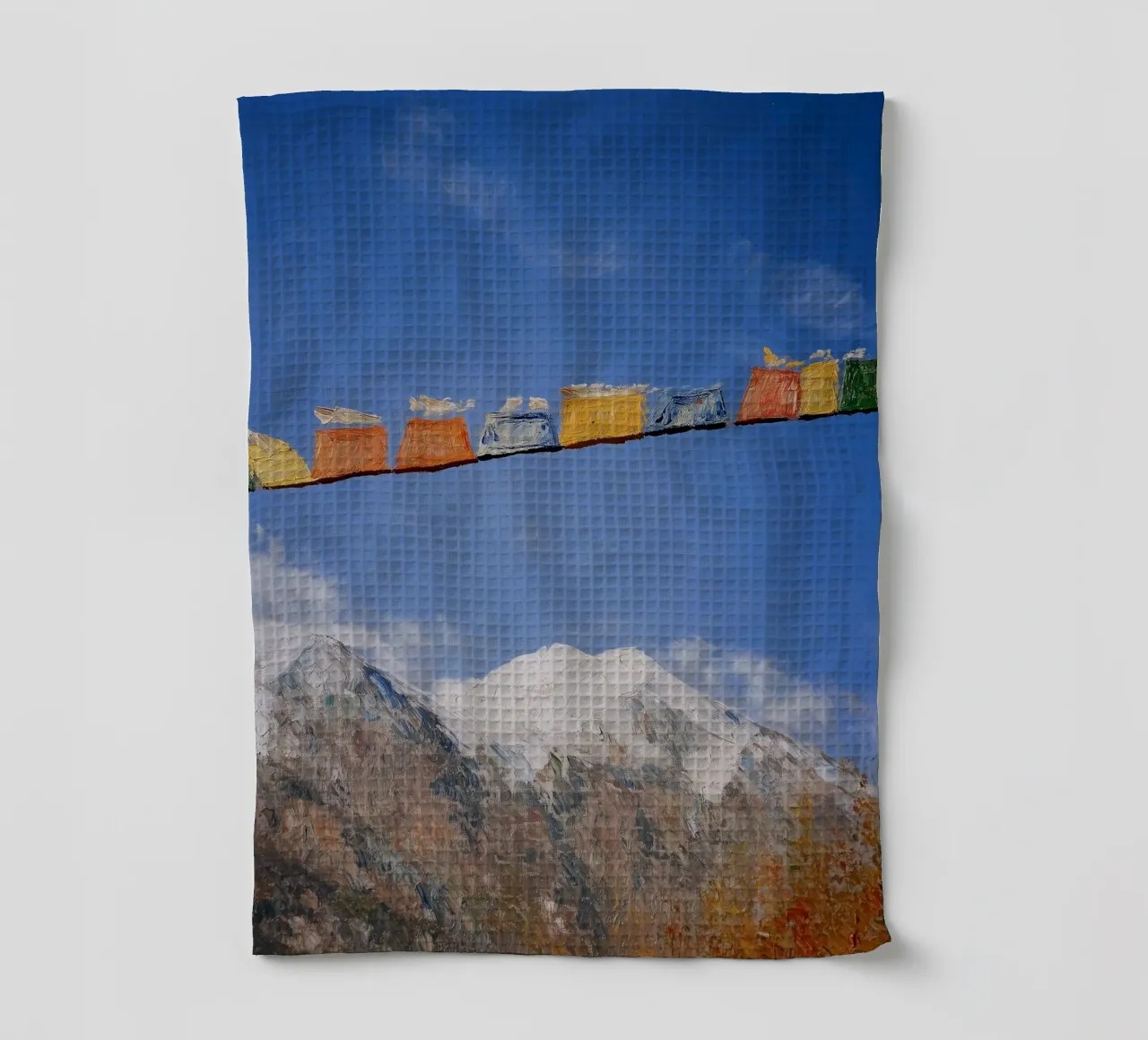 Himalayan Prayer Flags: Mountain Majesty torchon de FujiBrush
