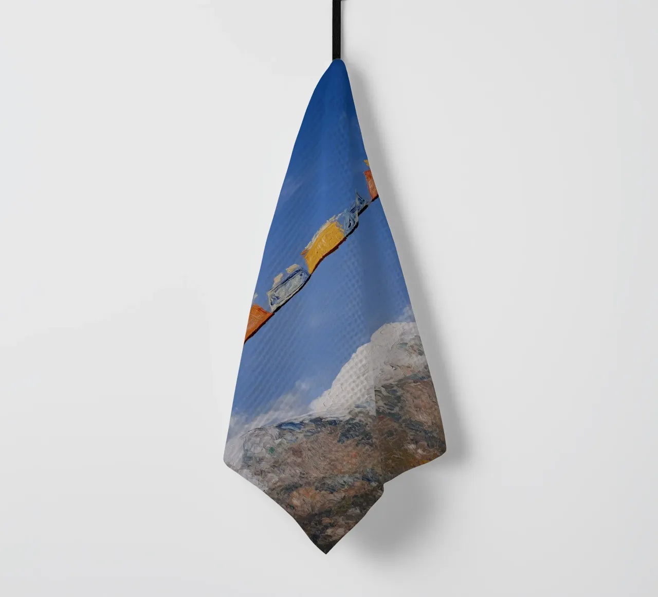 Himalayan Prayer Flags: Mountain Majesty torchon de FujiBrush