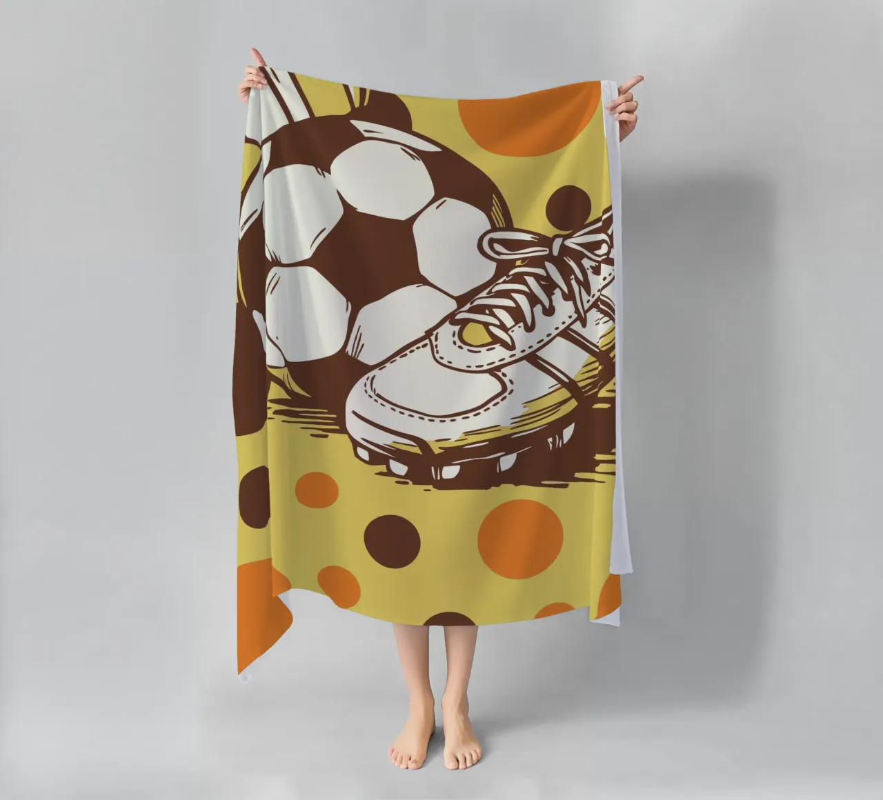 Football and Shoes beach towel by SPORTS ONLY