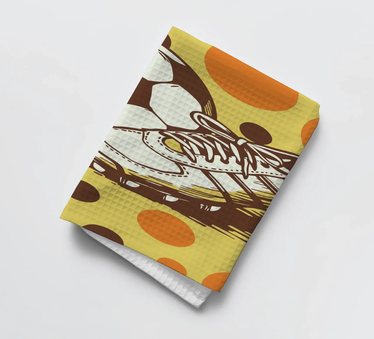 Football and Shoes tea towel by SPORTS ONLY