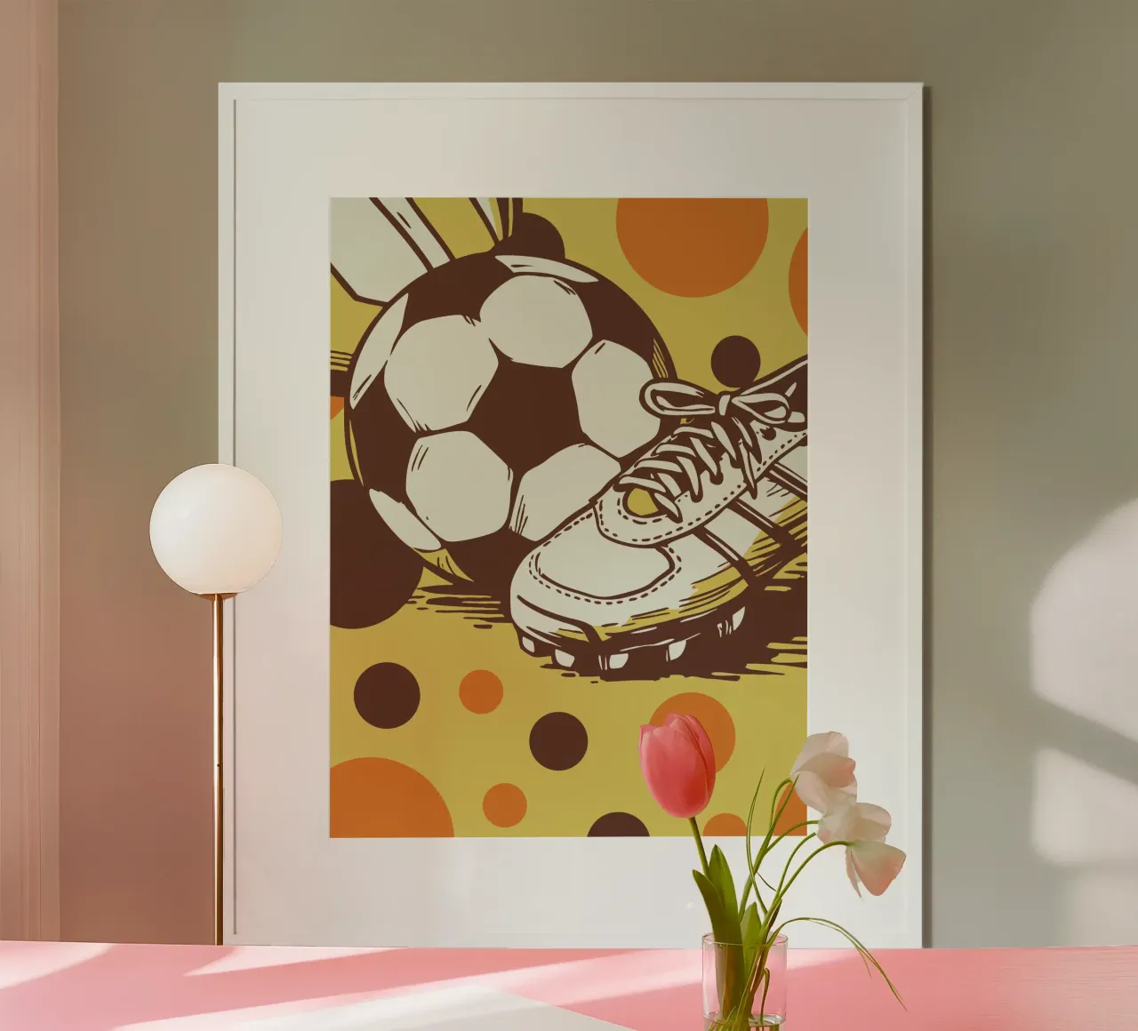 Calcio e scarpe poster con telaio in alluminio da SPORTS ONLY
