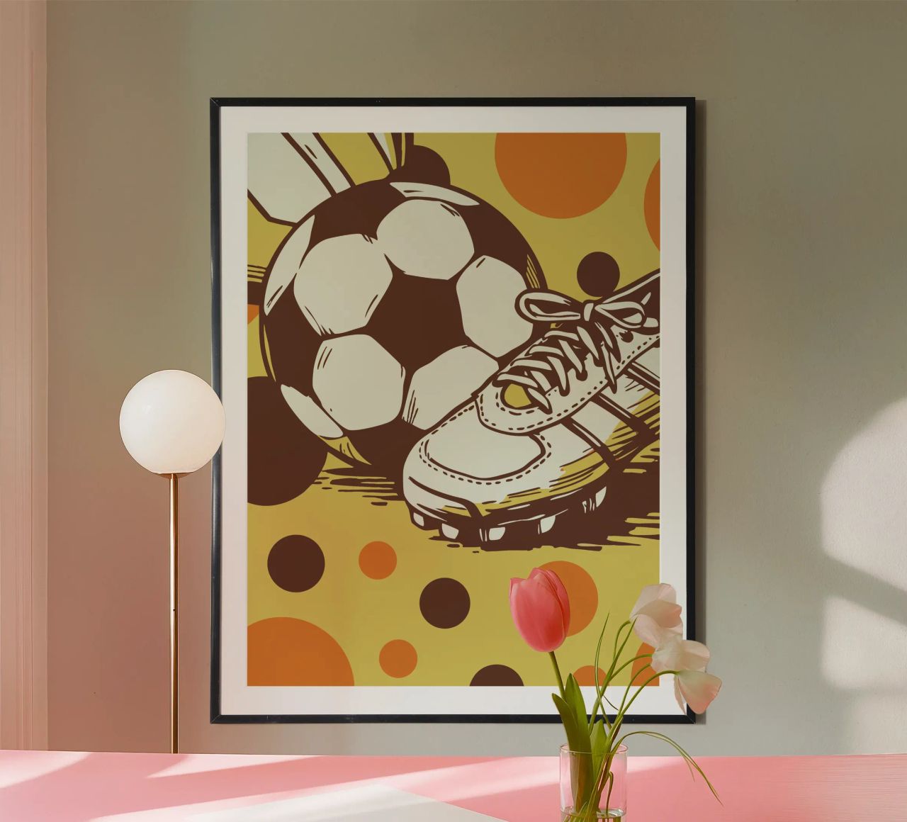 Voetbal en schoenen poster van SPORTS ONLY