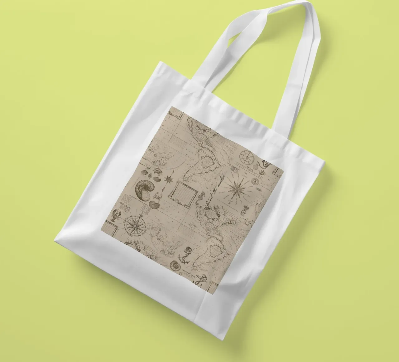 Navigare nei sette mari Avventure nautiche Beige borsa in juta da Andrea Haase Vintage World