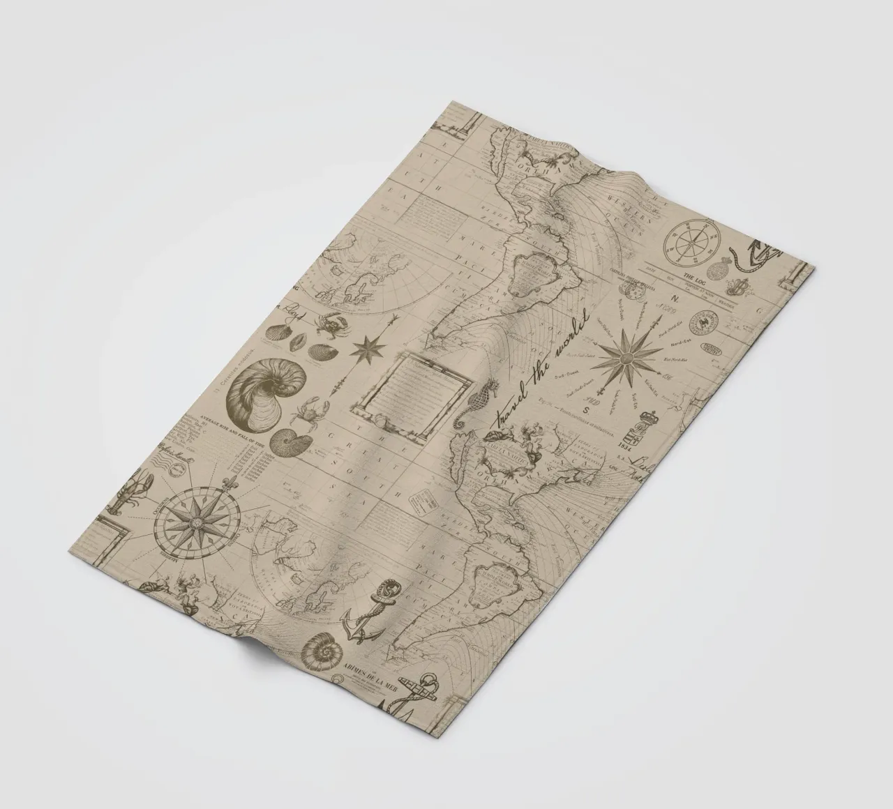 Navigare nei sette mari Avventure nautiche Beige coperta in pile da Andrea Haase Vintage World