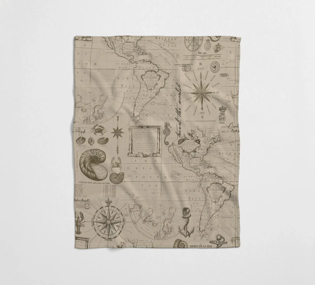 Navigare nei sette mari Avventure nautiche Beige coperta in pile da Andrea Haase Vintage World