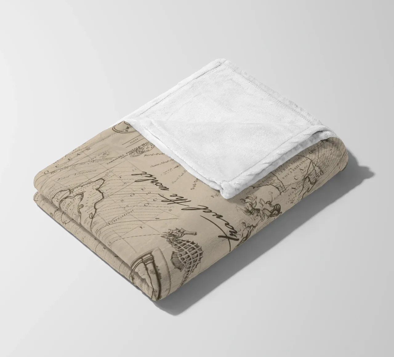 Navigare nei sette mari Avventure nautiche Beige coperta in pile da Andrea Haase Vintage World