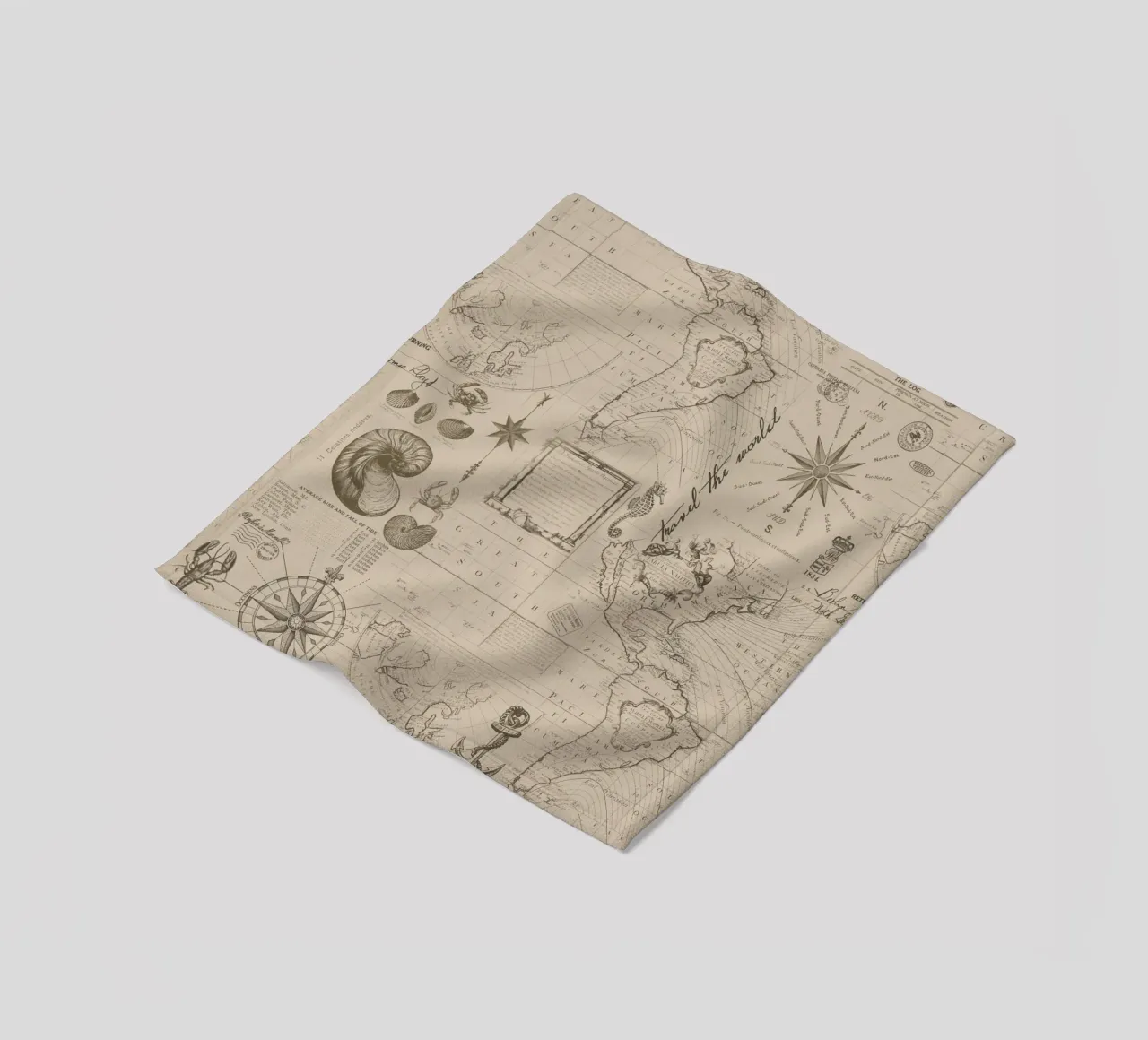 Navigare nei sette mari Avventure nautiche Beige coperta in pile da Andrea Haase Vintage World