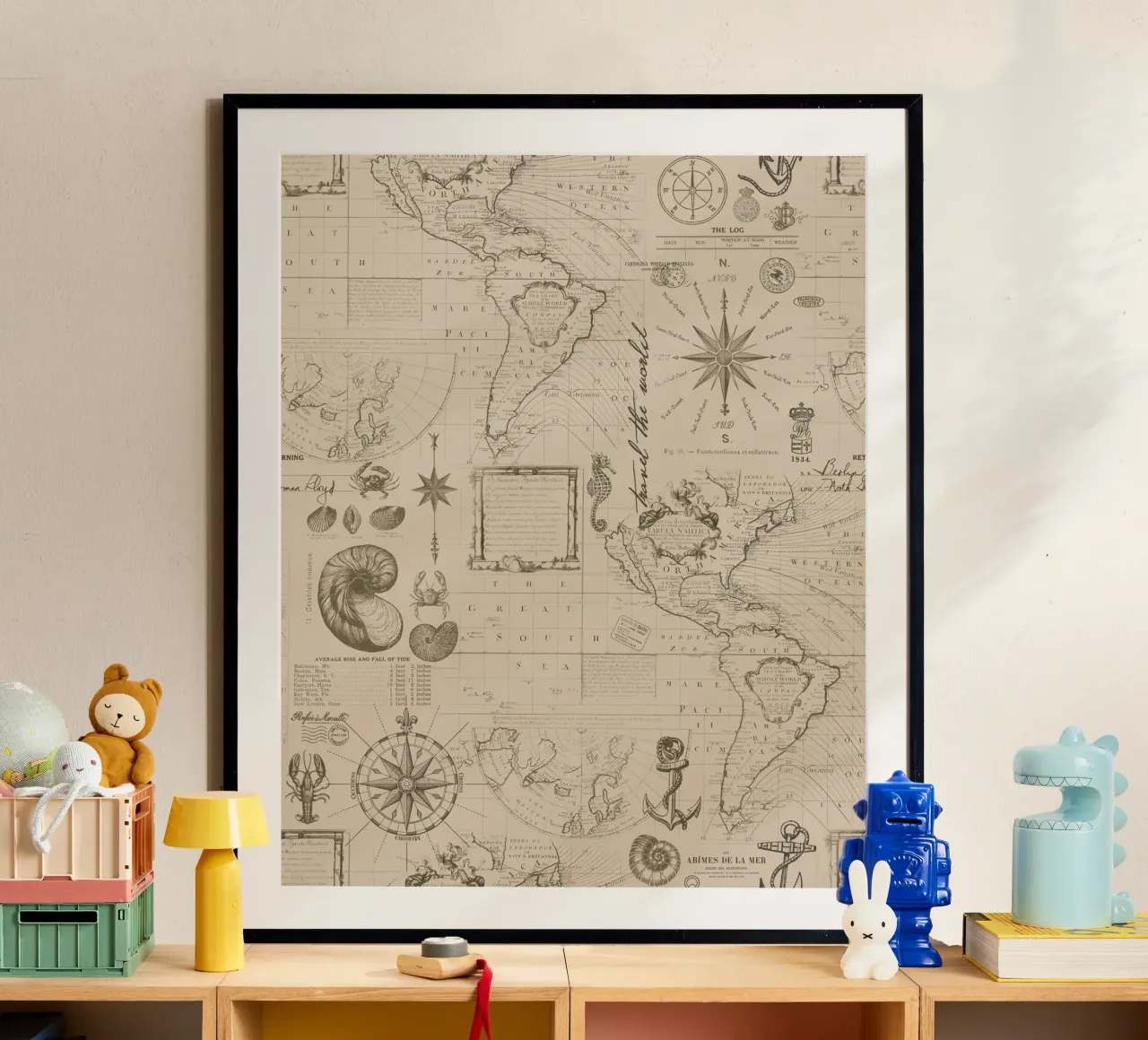 Navigare nei sette mari Avventure nautiche Beige carta hahnemühle da Andrea Haase Vintage World
