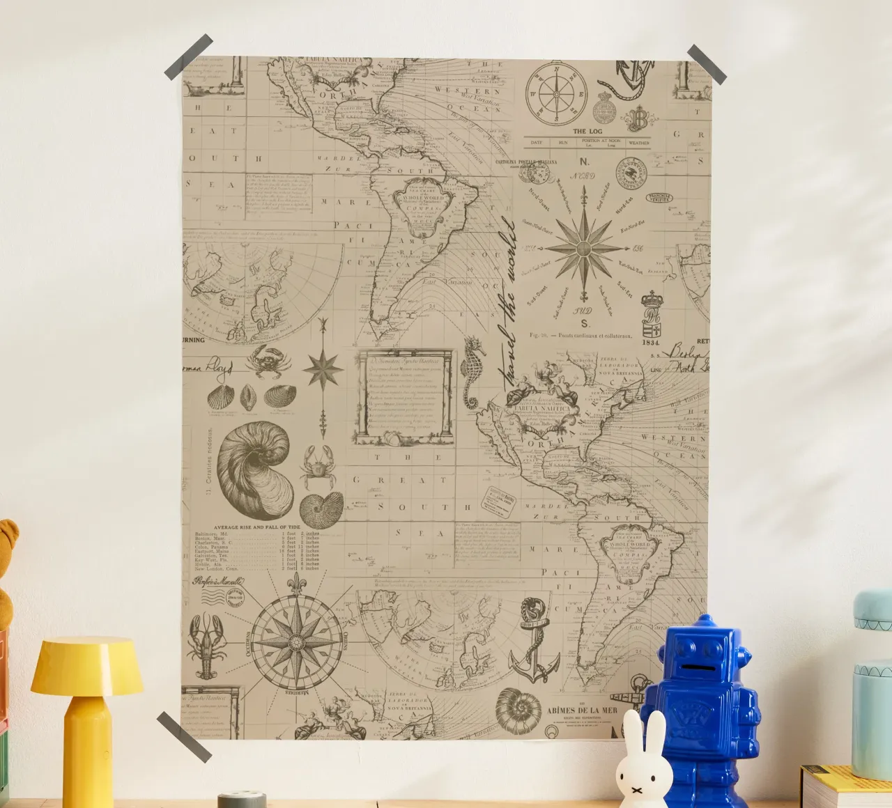 Navigare nei sette mari Avventure nautiche Beige carta hahnemühle da Andrea Haase Vintage World