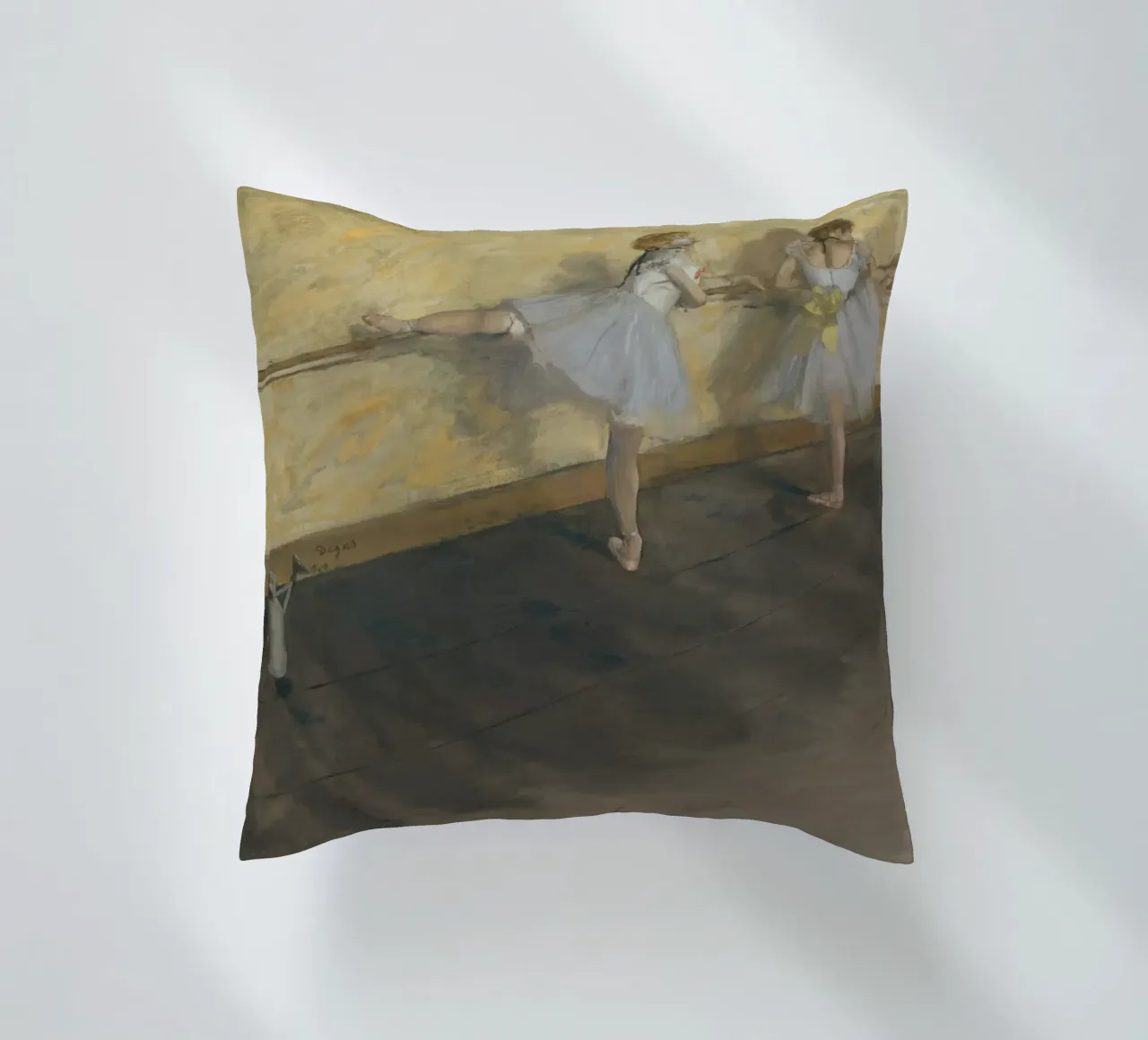 Edgar Degas – Dancers Practicing at the Barre (1877) decorative cushion by Wirla