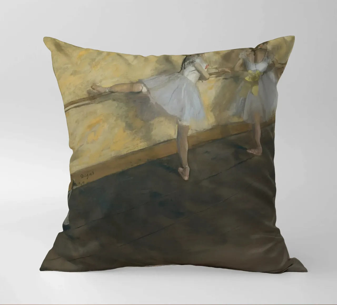 Edgar Degas – Dancers Practicing at the Barre (1877) decorative cushion by Wirla