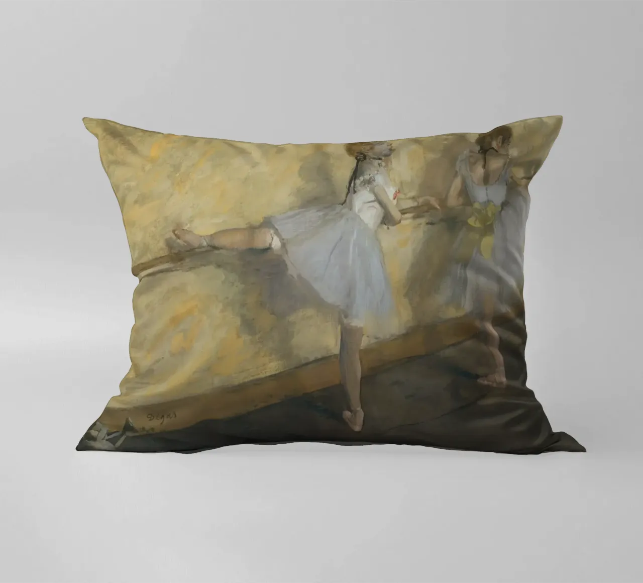 Edgar Degas – Dancers Practicing at the Barre (1877) decorative cushion by Wirla