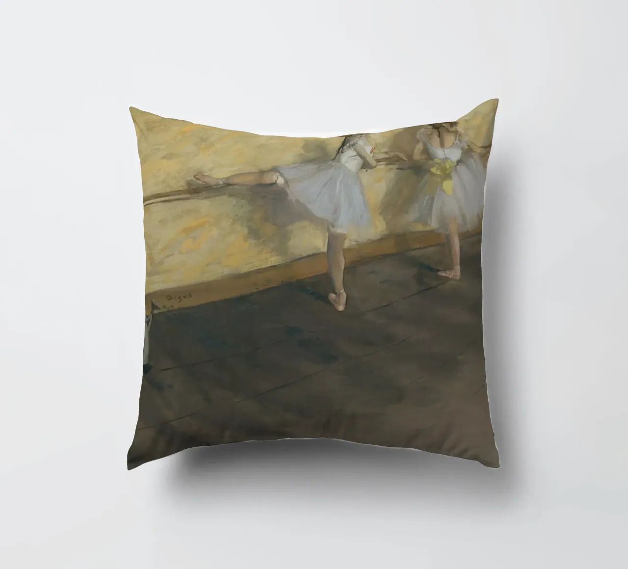 Edgar Degas – Dancers Practicing at the Barre (1877) decorative cushion by Wirla