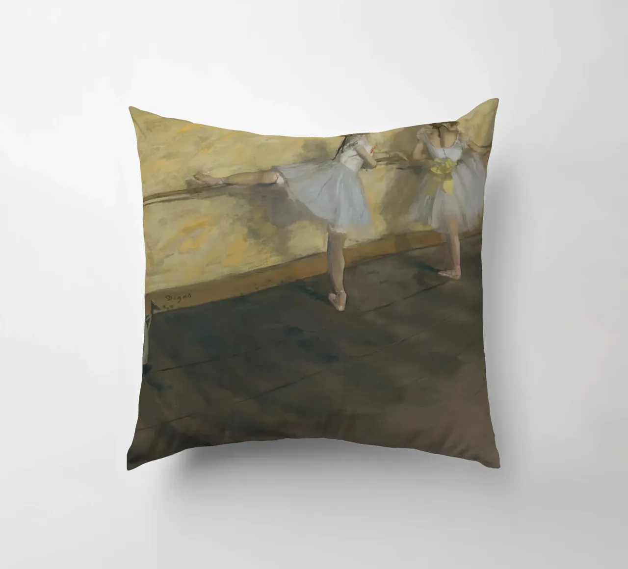 Edgar Degas – Dancers Practicing at the Barre (1877) decorative cushion by Wirla