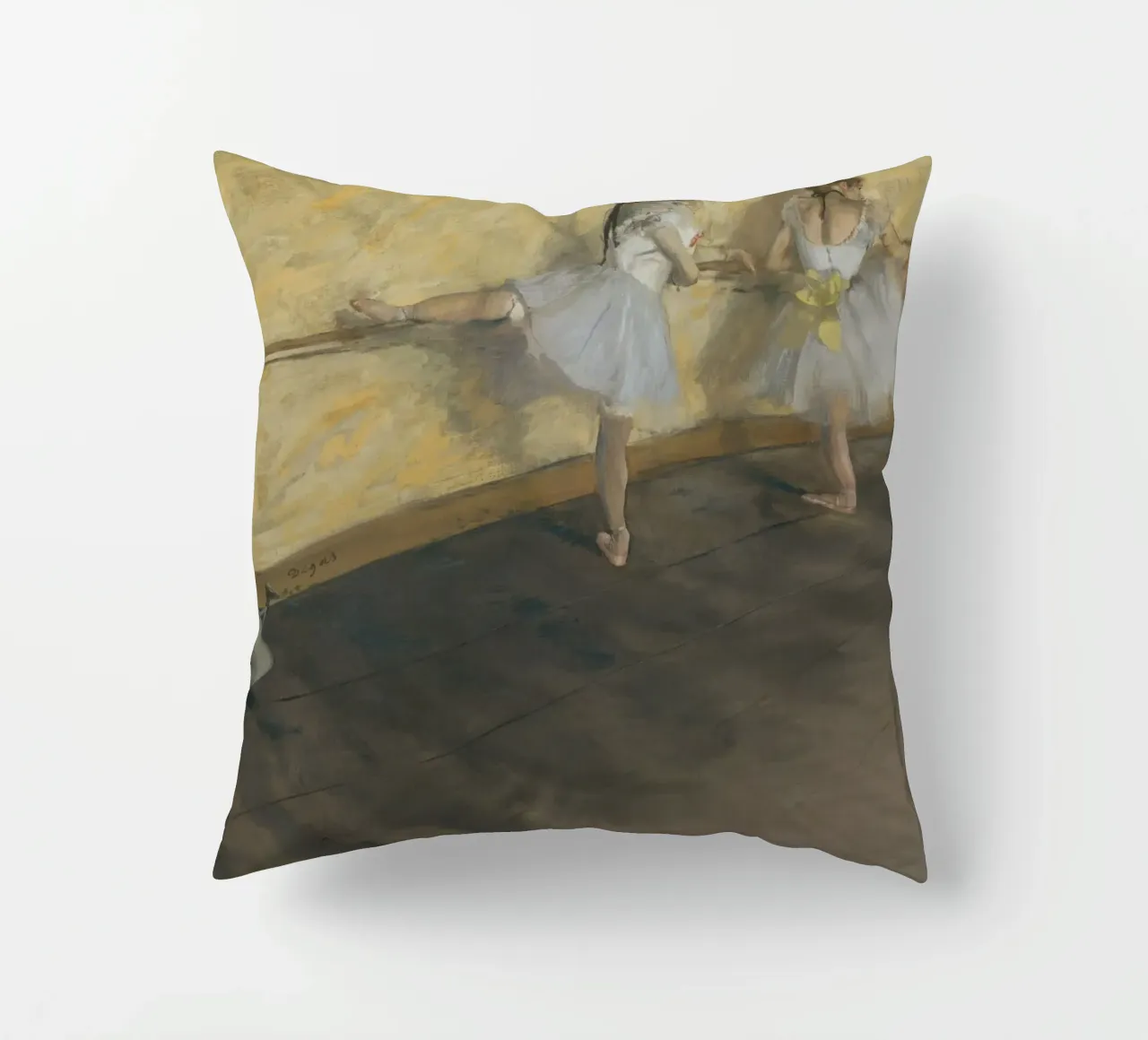 Edgar Degas – Dancers Practicing at the Barre (1877) decorative cushion by Wirla