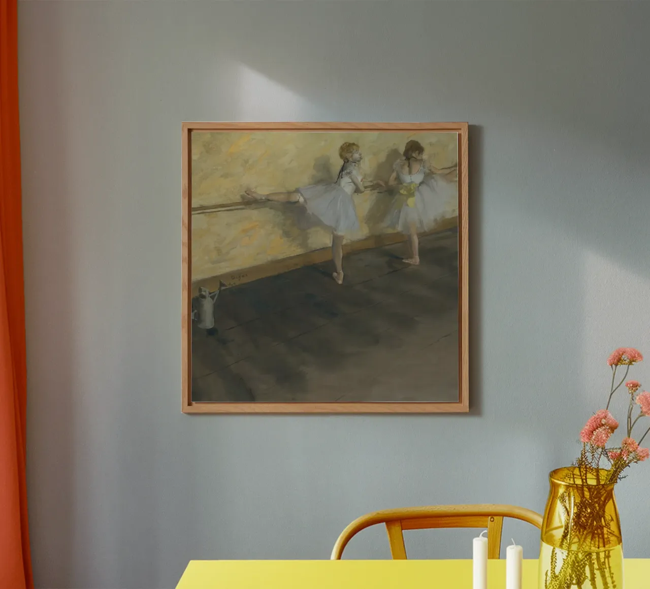 Edgar Degas - Ballerine che si esercitano alla sbarra (1877) alluminio dibond da Wirla