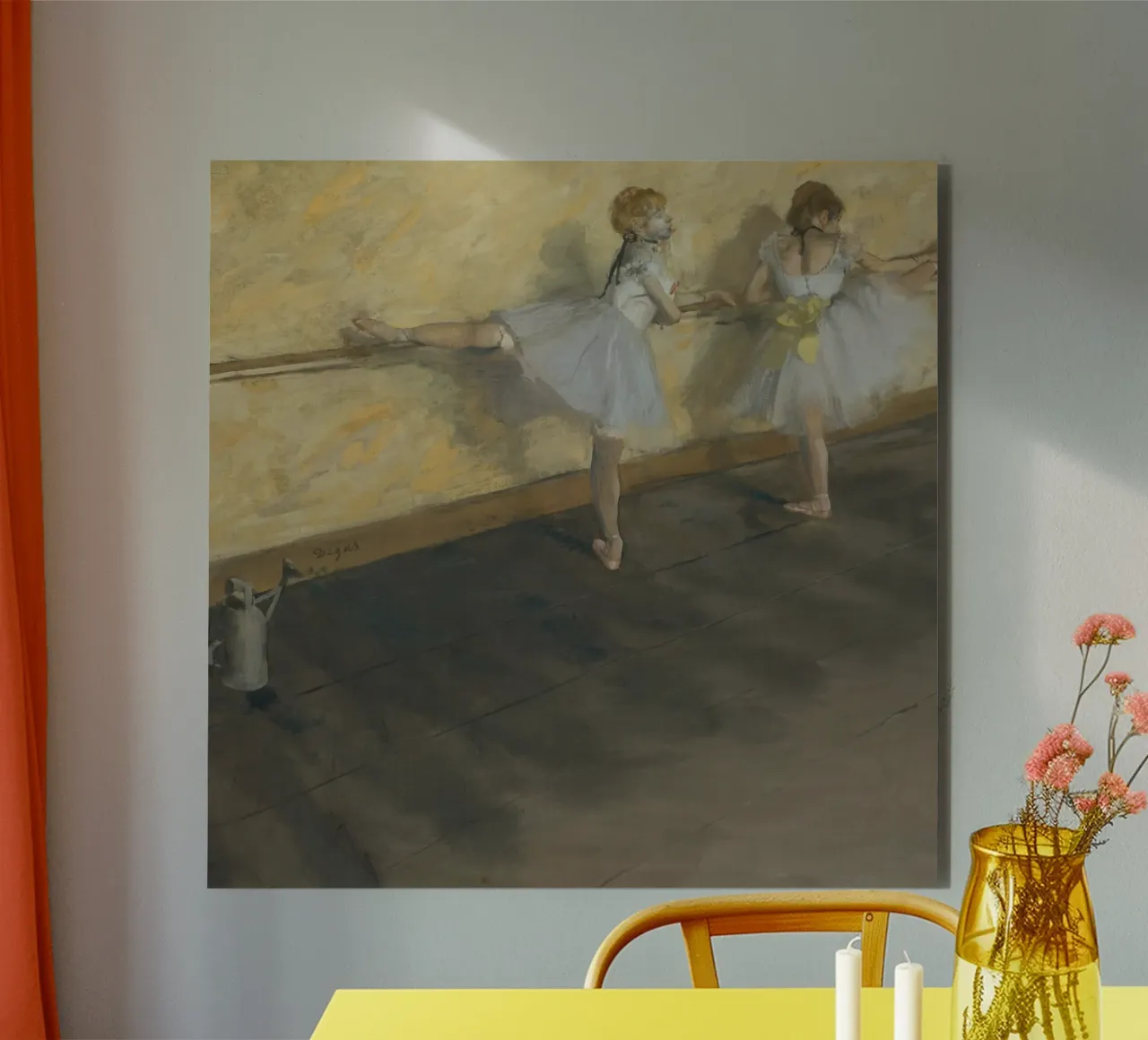 Edgar Degas - Ballerine che si esercitano alla sbarra (1877) alluminio dibond da Wirla