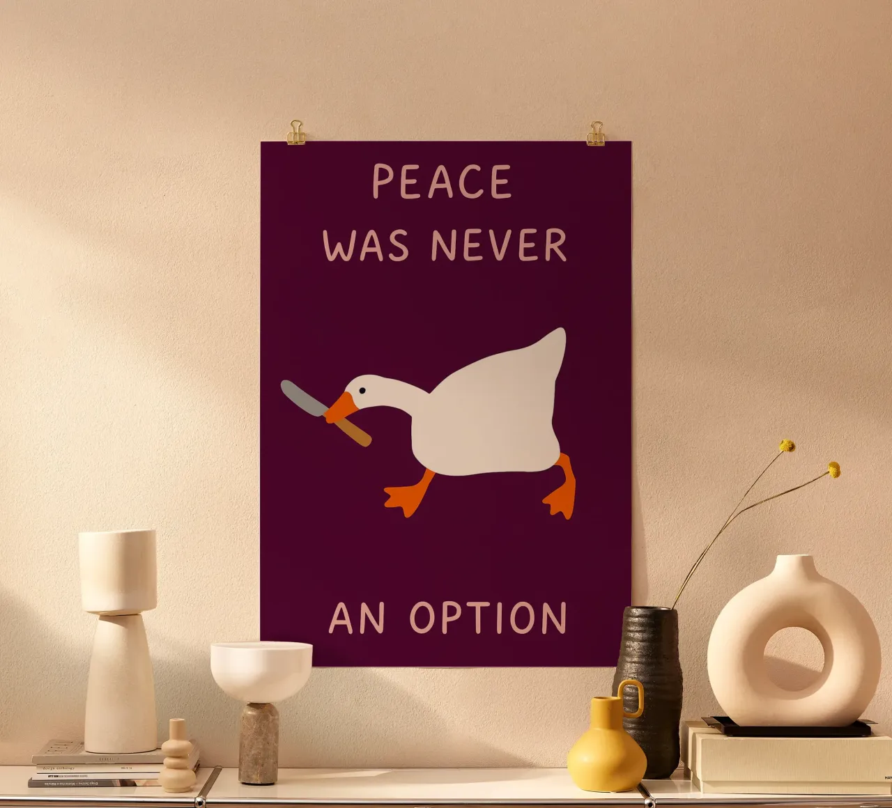 L'oie stupide : la paix n'a jamais été une option poster de the gan gan