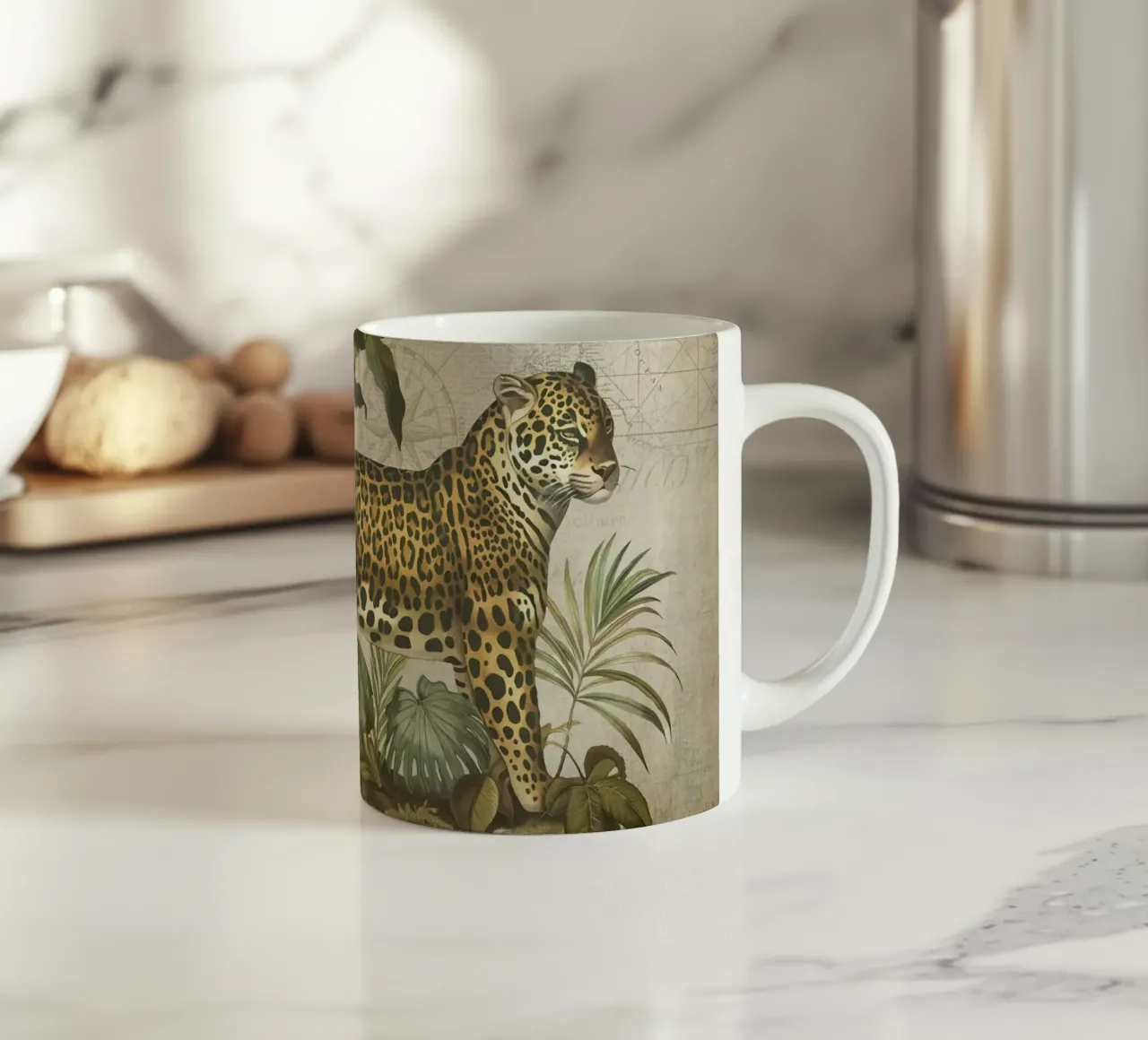 Giungla tropicale Avventura ghepardo vintage 2 tazza in ceramica da Andrea Haase Vintage World