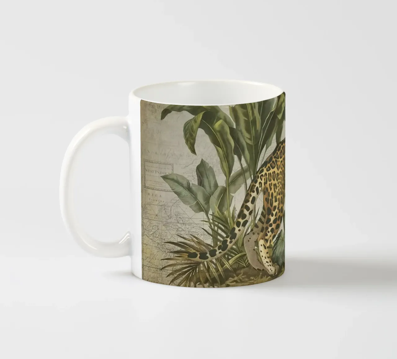Giungla tropicale Avventura ghepardo vintage 2 tazza in ceramica da Andrea Haase Vintage World