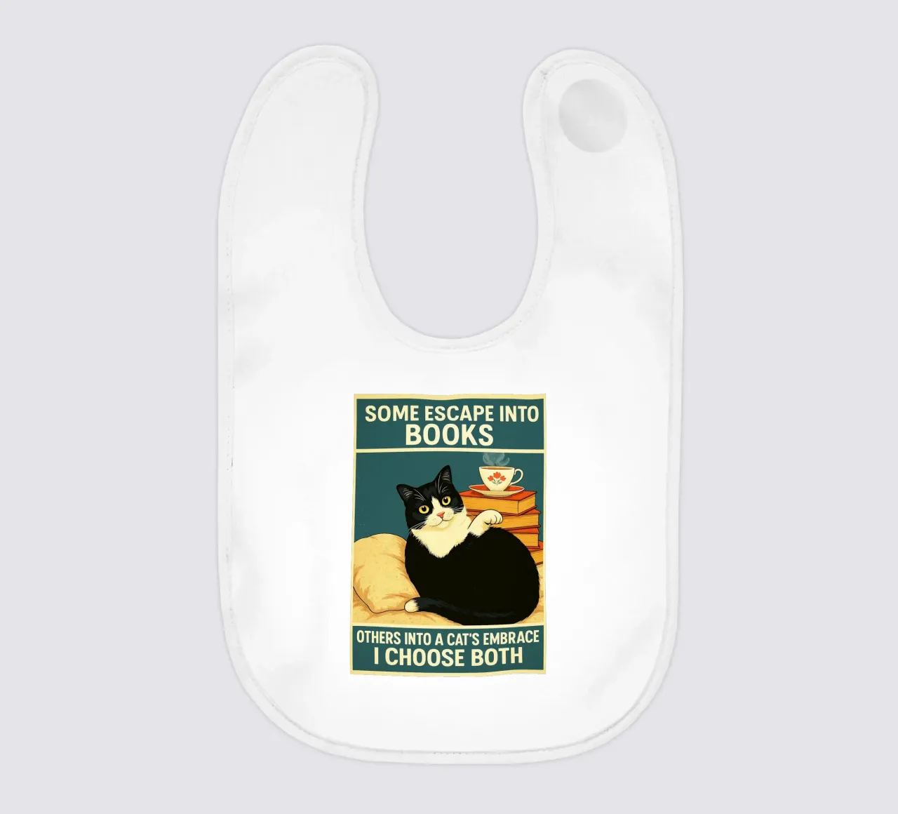 Alcuni scappano nei libri altri nell'abbraccio di un gatto Cat Funny bavaglino da the gan gan