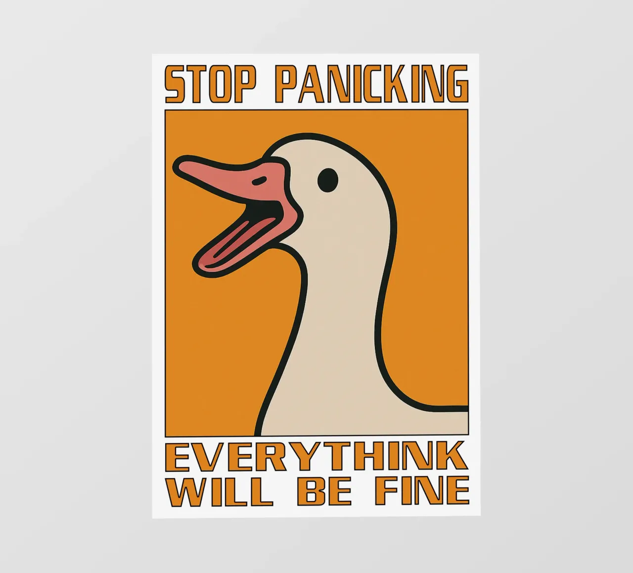 Stop Panicking Zitat Funny Duck PVC Plane von the gan gan
