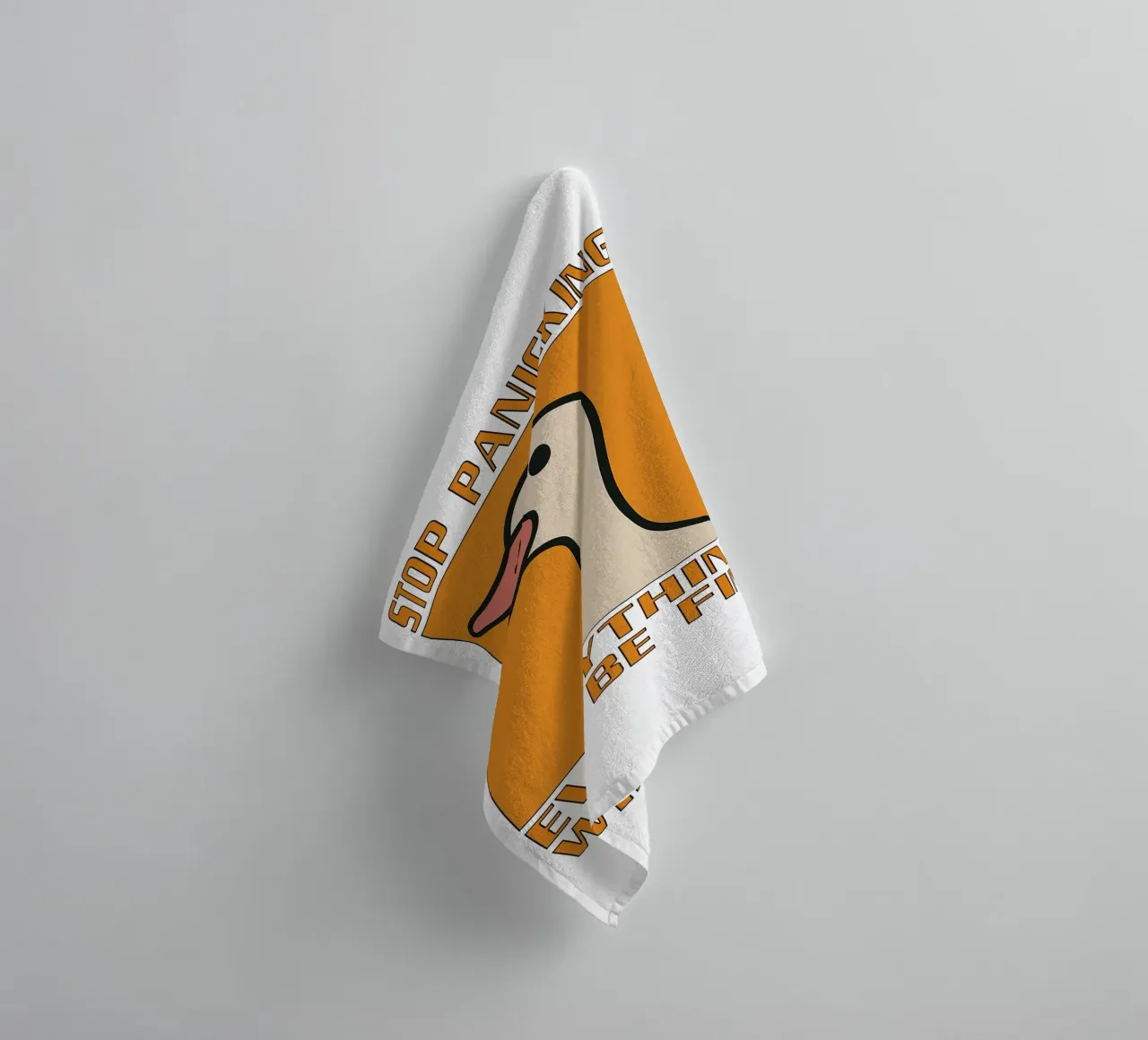Stop Panicking Zitat Funny Duck Handtuch von the gan gan