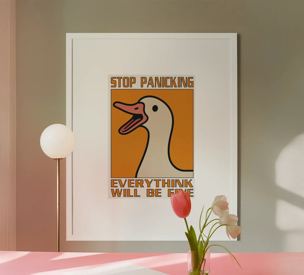 Smettere di farsi prendere dal panico Citazione divertente Anatra poster da the gan gan